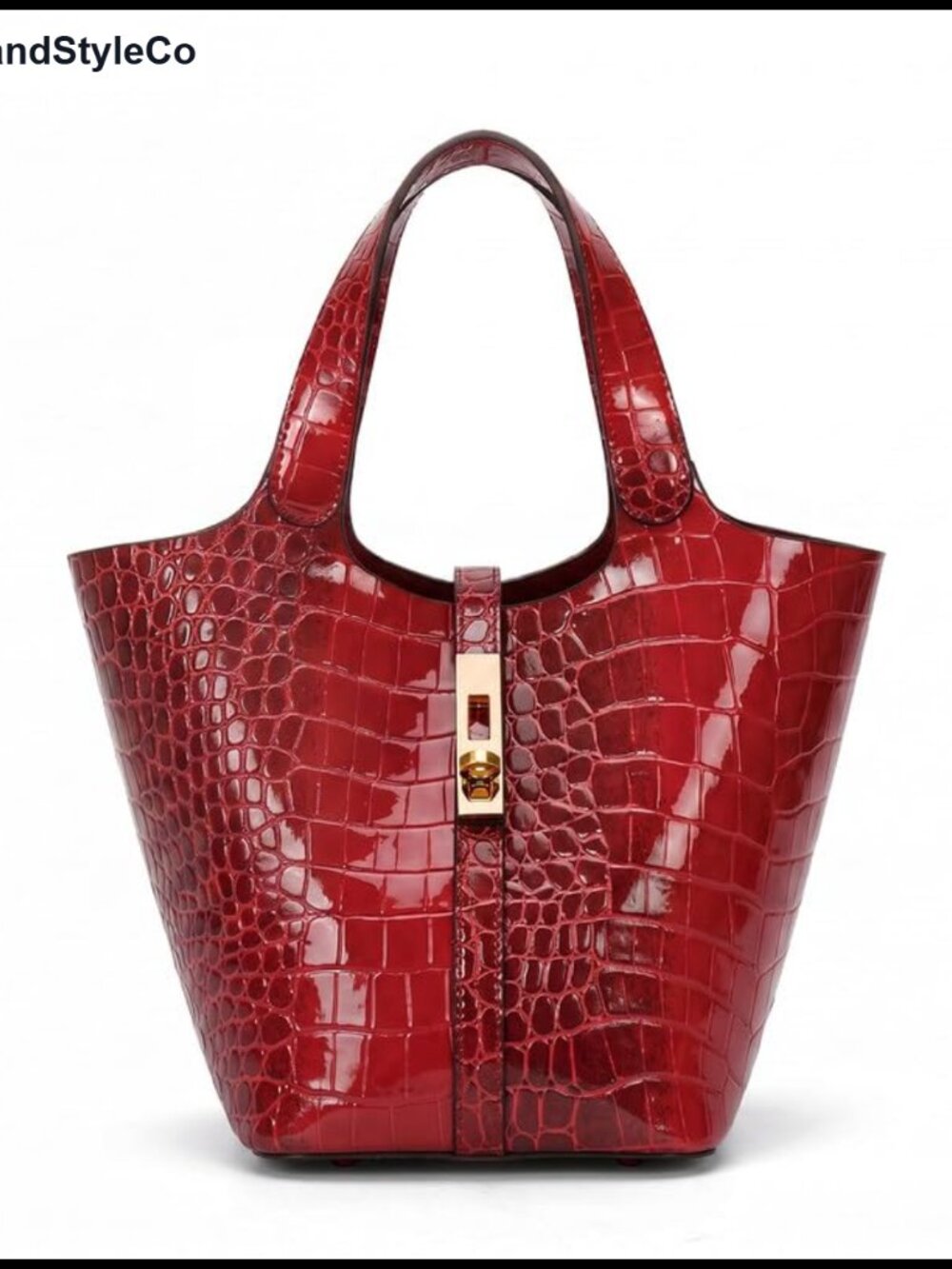 Faux Leather Crocodile Pattern Tote Bag Satchel with Detachable Purse for Work